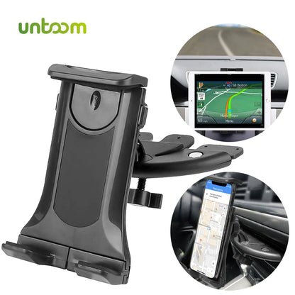 Untoom Car Phone Holder for Car CD Slot Mount Tablet Holder Stand in Car for iPad Air iPhone Samsung Support 4-12 inch Devices