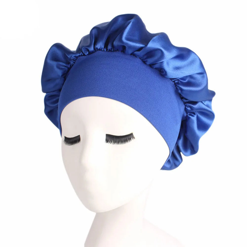 "Satin Sleep Bonnet: Luxurious Night Hair Cap for Women - Unisex Sleeping Hat for Hair Care"