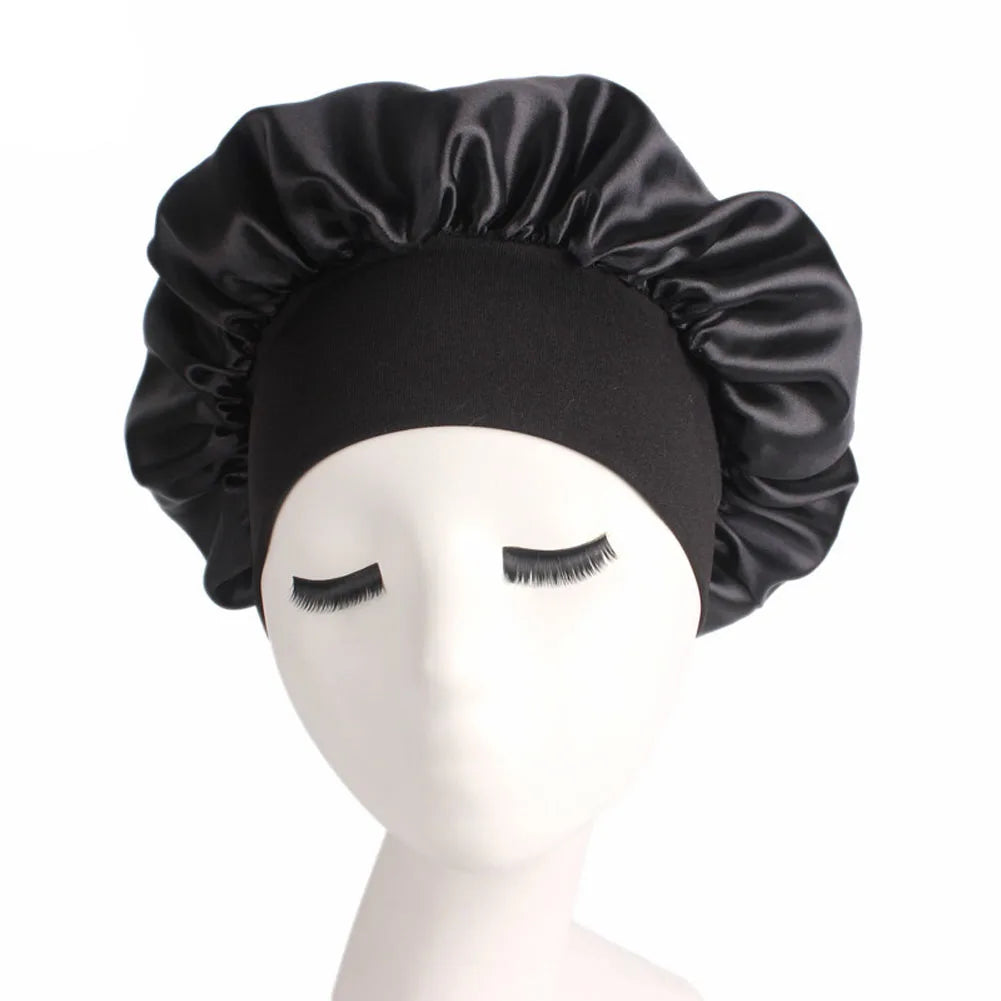 "Satin Sleep Bonnet: Luxurious Night Hair Cap for Women - Unisex Sleeping Hat for Hair Care"