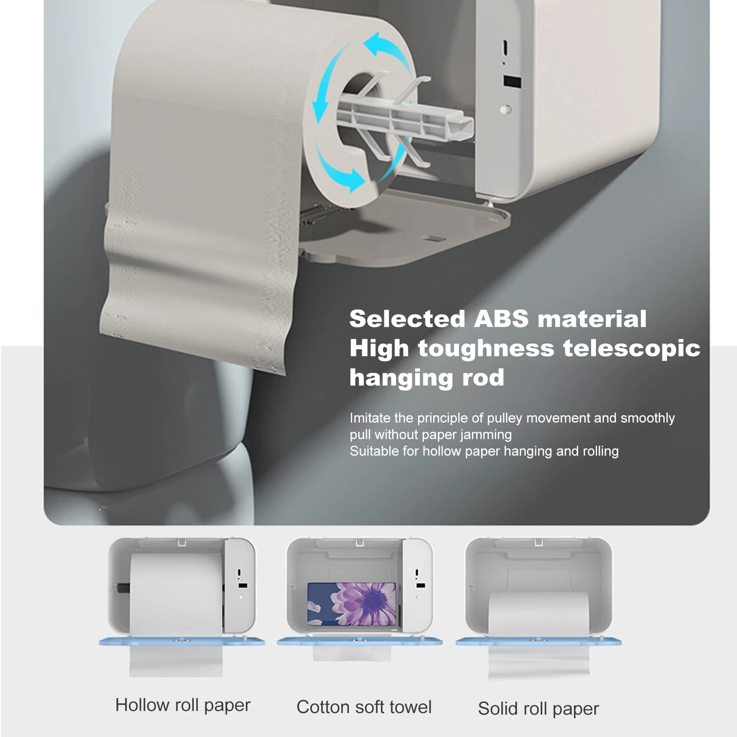 "SmartSense Auto Dispenser: Hands-Free Induction Toilet Paper Shelf"