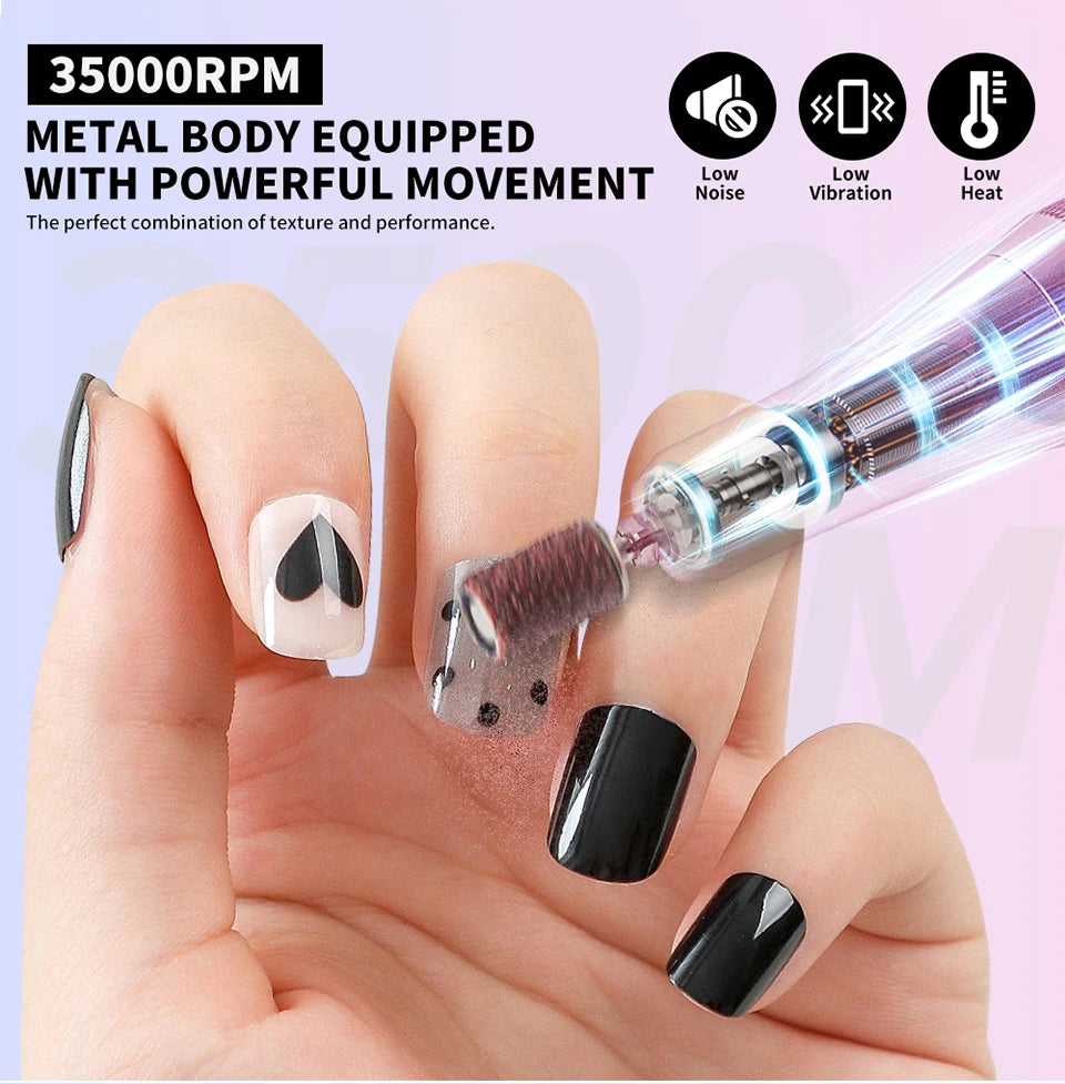 "ProSpin 35K Portable Nail Drill - Professional Rechargeable Manicure Tool"?