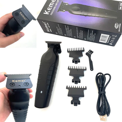 "ProEdge Master: Kemei 2299 Cordless 0mm Barber Trimmer for Precision Detailing & Finishing"