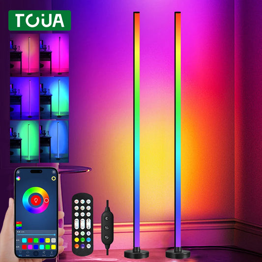 "LumiWave: Smart RGB Floor Lamp with Music Sync & App Control for Ultimate Ambience"