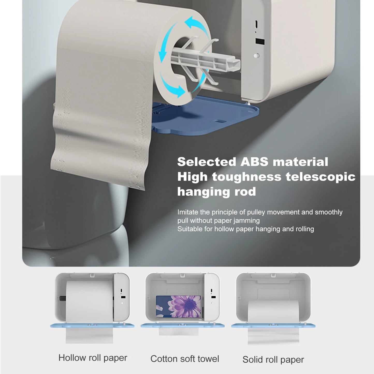 "SmartSense Auto Dispenser: Hands-Free Induction Toilet Paper Shelf"