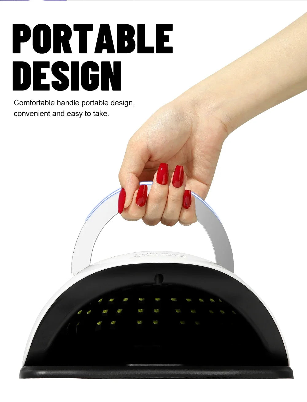 380W UV LED Nail Lamp Dryer for Nails Gel Polish with 81LEDs 4 Timer Setting HD Display Auto Sensor Professional