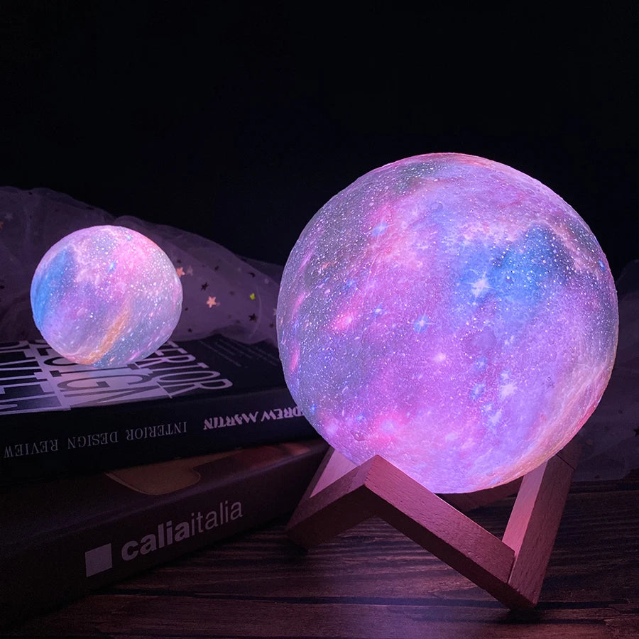 Starlight Luna Lamp – 16-Colour 3D Touch Moonlight