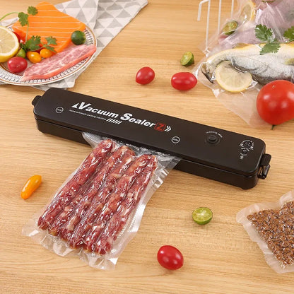 "TINTON LIFE Premium Vacuum Sealer – 220V/110V Food Preservation Machine with 10 Free Bags – Keep Food Fresh Longer in Sleek Black"