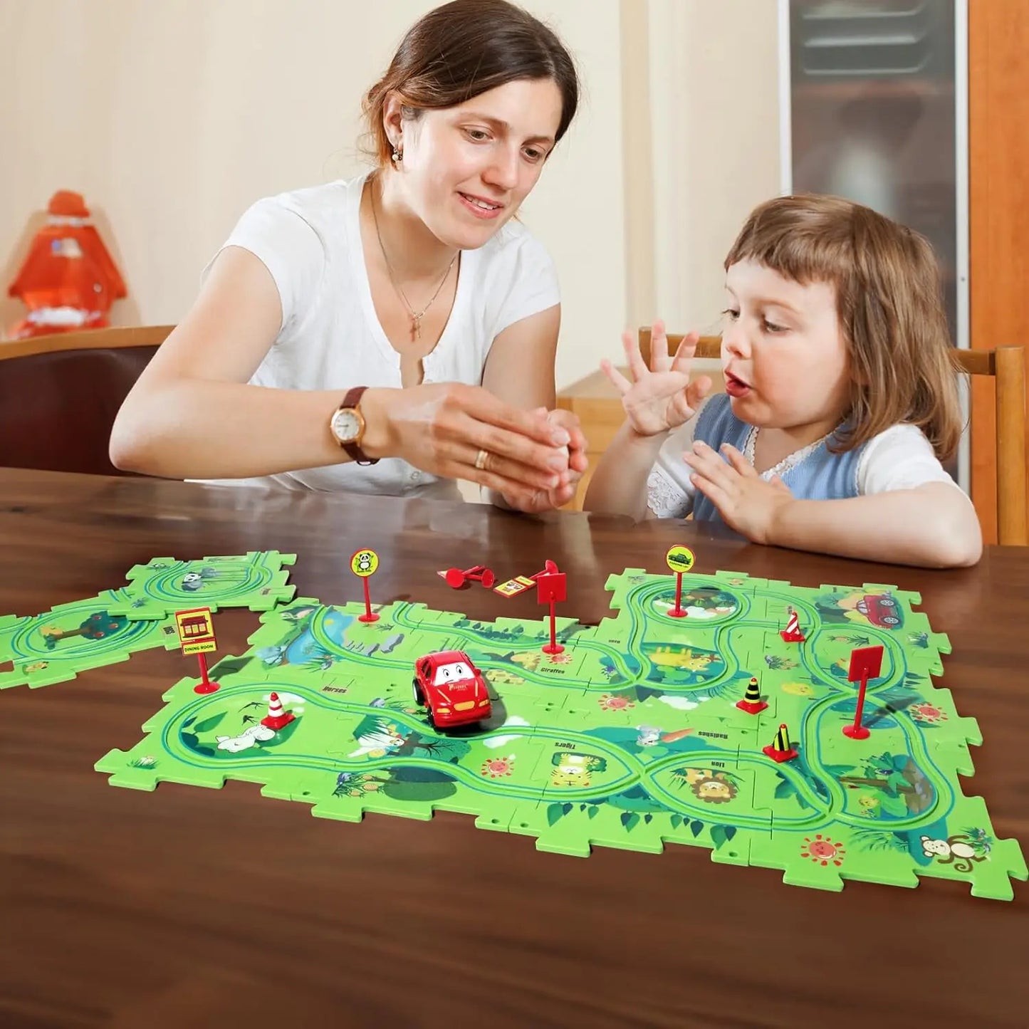 "Ultimate Montessori Logic Board Game: Race Car Track & Puzzle Toy for Kids’ Educational Fun"