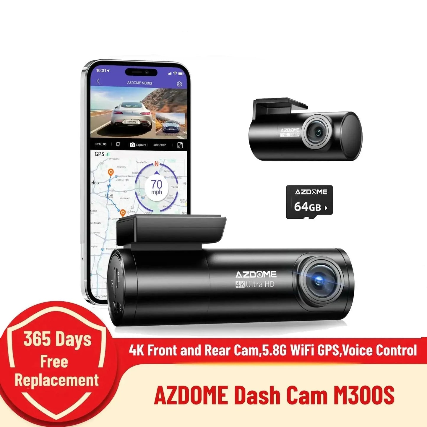 VisionX 4K WiFi GPS Dash Cam for your Car