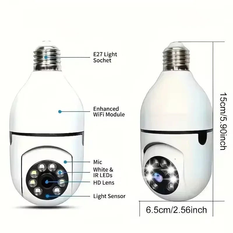 "SecureGlow 360: Smart 5G Bulb Camera with Full-Colour Night Vision"