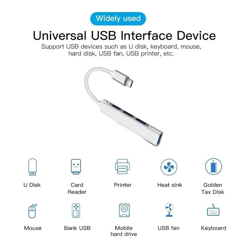 FastConnect 4-Port USB 3.0 & Type-C Hub