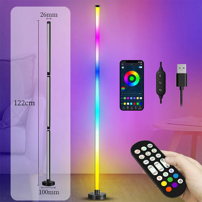 "LumiWave: Smart RGB Floor Lamp with Music Sync & App Control for Ultimate Ambience"