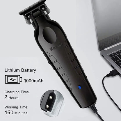 "ProEdge Master: Kemei 2299 Cordless 0mm Barber Trimmer for Precision Detailing & Finishing"