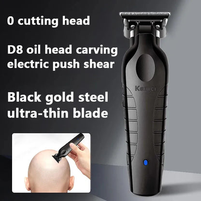 "ProEdge Master: Kemei 2299 Cordless 0mm Barber Trimmer for Precision Detailing & Finishing"